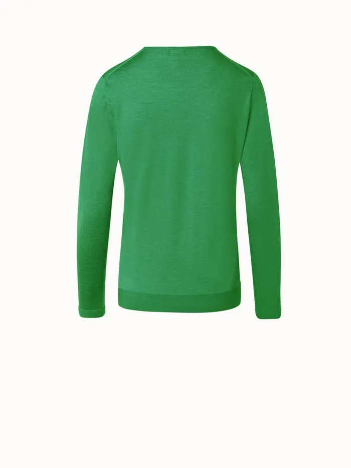 Seamless Cashmere Silk Knit Sweater Leaf Women Akris Cashmere