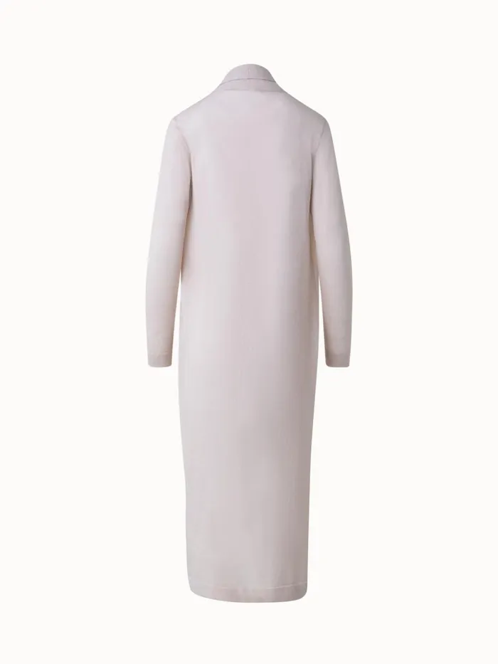 SemiSheer Long Cardigan In Silk Cotton Blend Greige Women Akris Knitwear