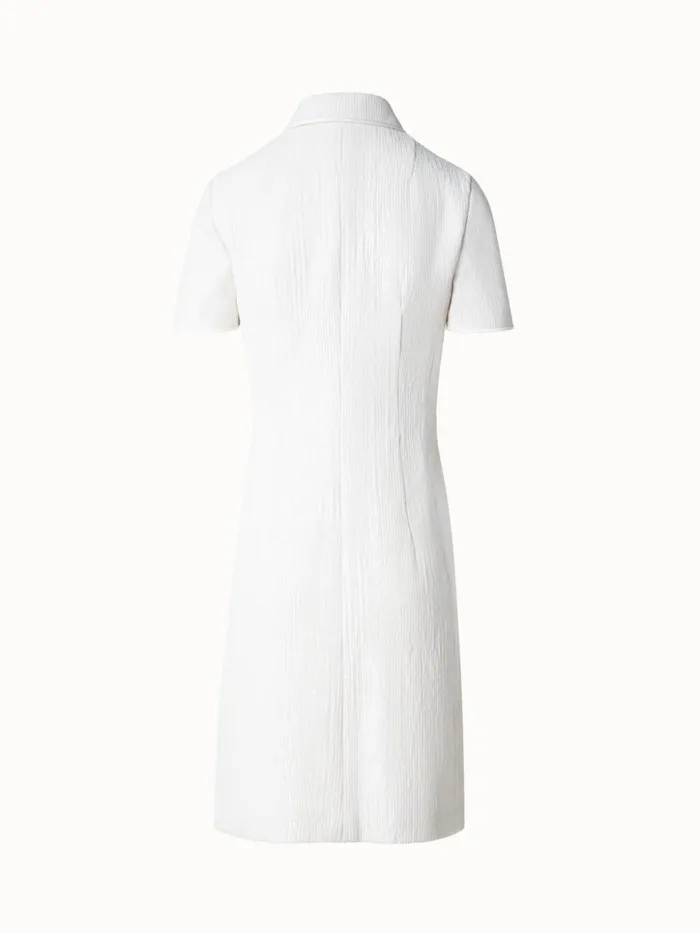 Sequin Silk Dress In Polo Style Ecru Women Akris Dresses