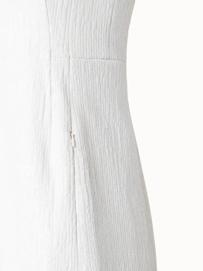Sequin Silk Dress In Polo Style Ecru Women Akris Dresses