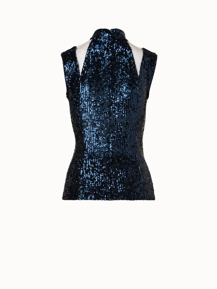 Sequins Top Navy Women Akris Blouses