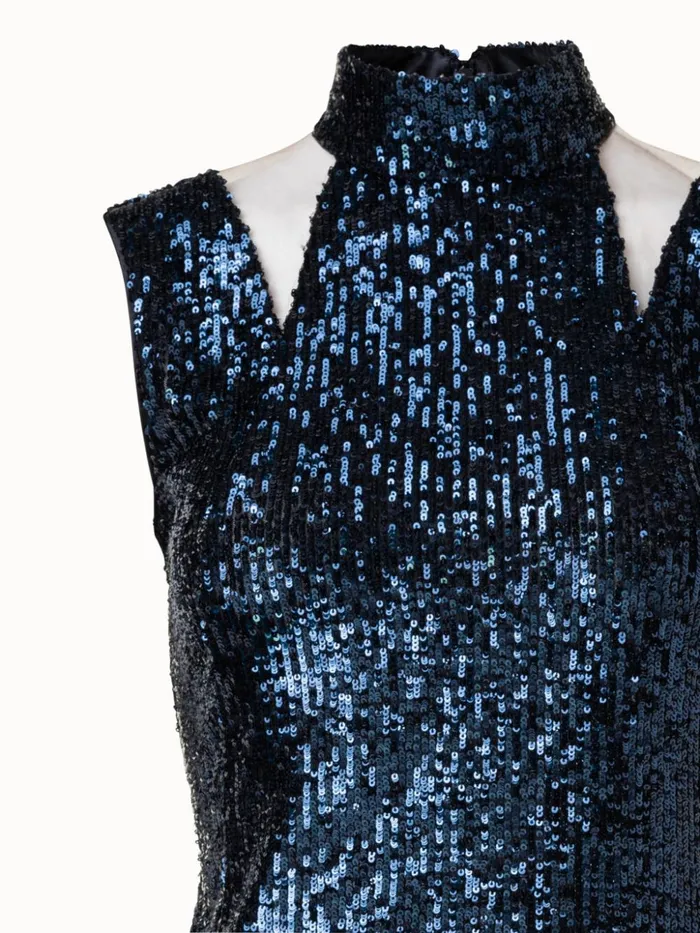 Sequins Top Navy Women Akris Blouses