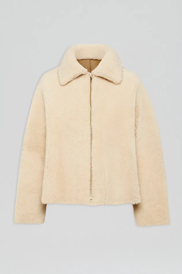 SHEARLING COCOON SLEEVE JACKET BEIGE Jackets Scanlan Theodore Women