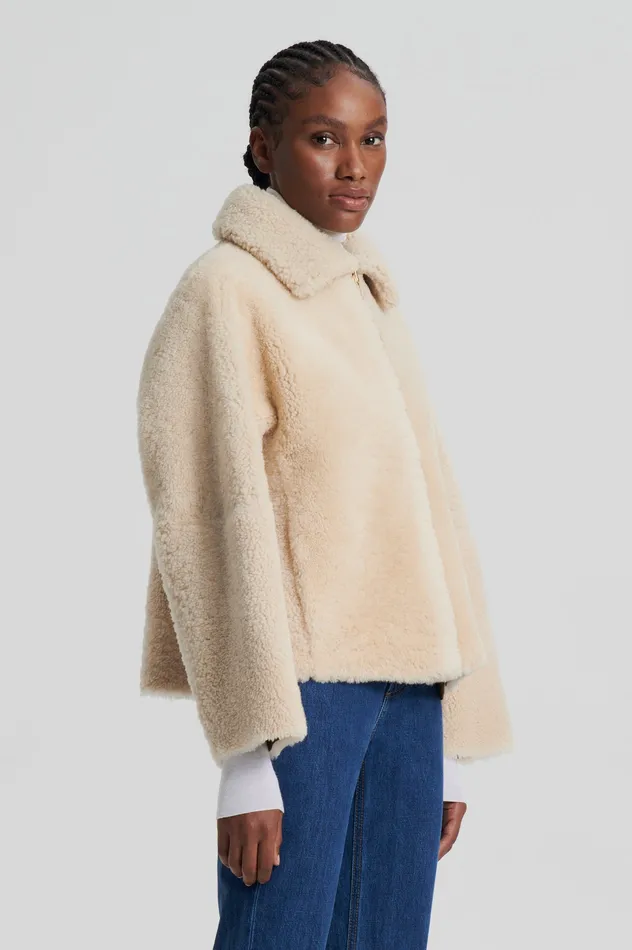 SHEARLING COCOON SLEEVE JACKET BEIGE Jackets Scanlan Theodore Women