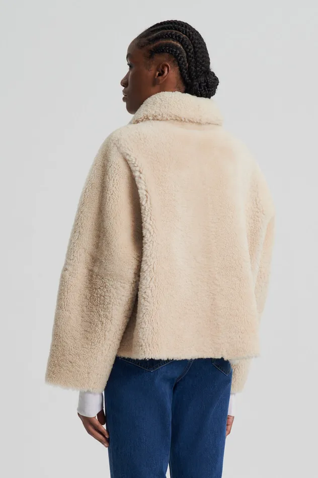 SHEARLING COCOON SLEEVE JACKET BEIGE Jackets Scanlan Theodore Women