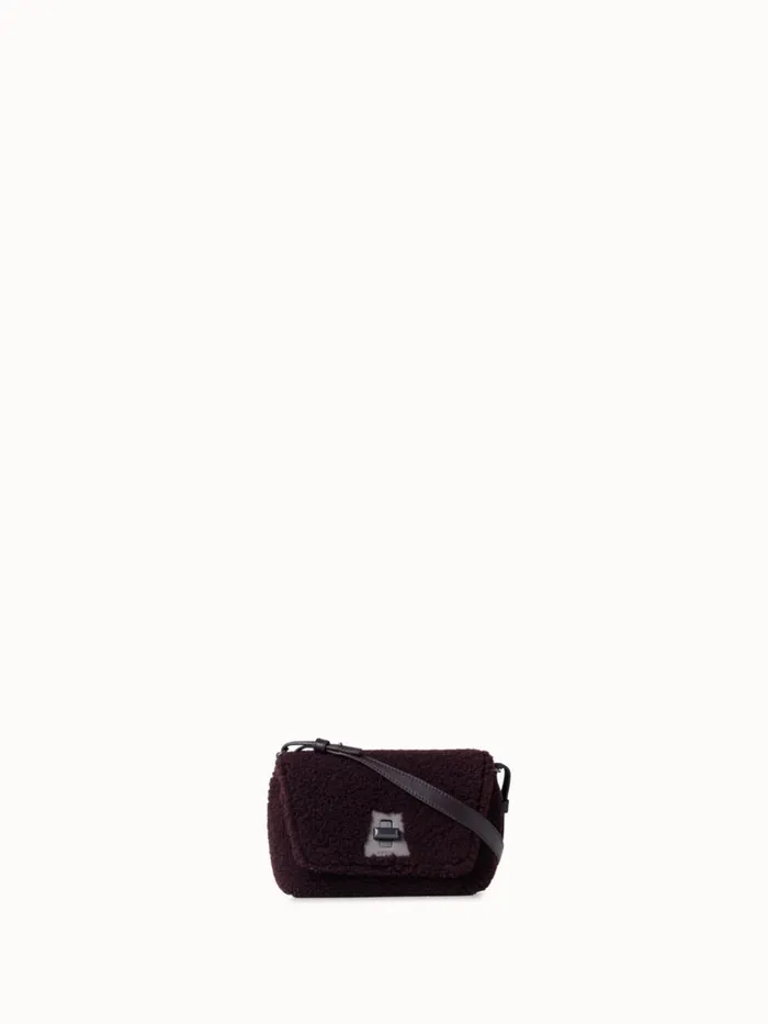 Shearling Crossbody Bag Burgundy Women Akris Crossbody Bags