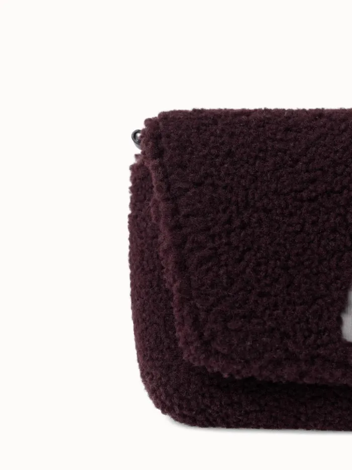 Shearling Crossbody Bag Burgundy Women Akris Crossbody Bags