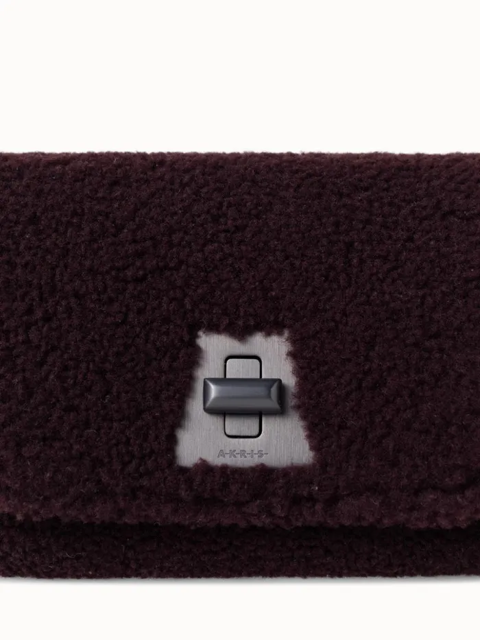 Shearling Crossbody Bag Burgundy Women Akris Crossbody Bags