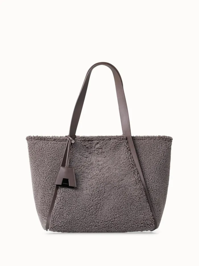 Shearling Medium Tote Bag Taiga Women Akris Shoulder Bags