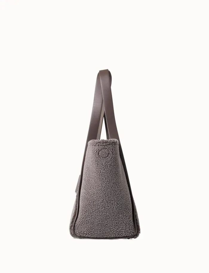 Shearling Medium Tote Bag Taiga Women Akris Shoulder Bags