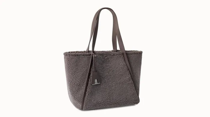 Shearling Medium Tote Bag Taiga Women Akris Shoulder Bags