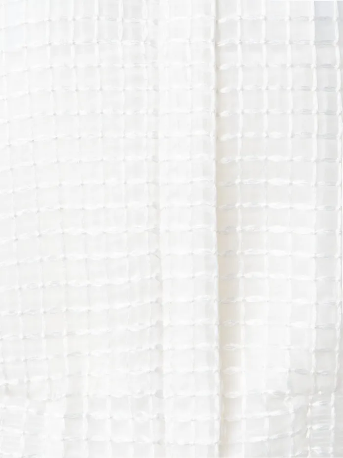 Sheer Silk Blouson With Window Plaid Embroidery Ecru Women Akris Jackets