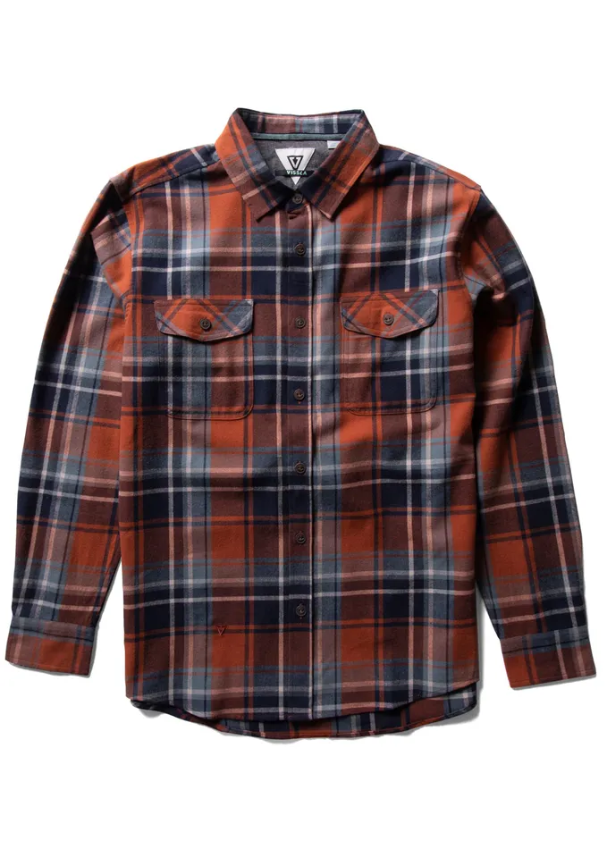 Shirts and Flannels Men Vissla Central Coast Ls Flannel Terracotta