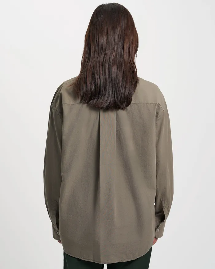 Shirts Colorfulstandard Women Organic Oversized Shirt 8211 Dusty Olive
