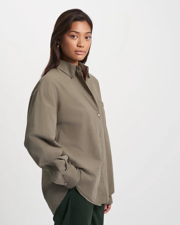 Shirts Colorfulstandard Women Organic Oversized Shirt 8211 Dusty Olive