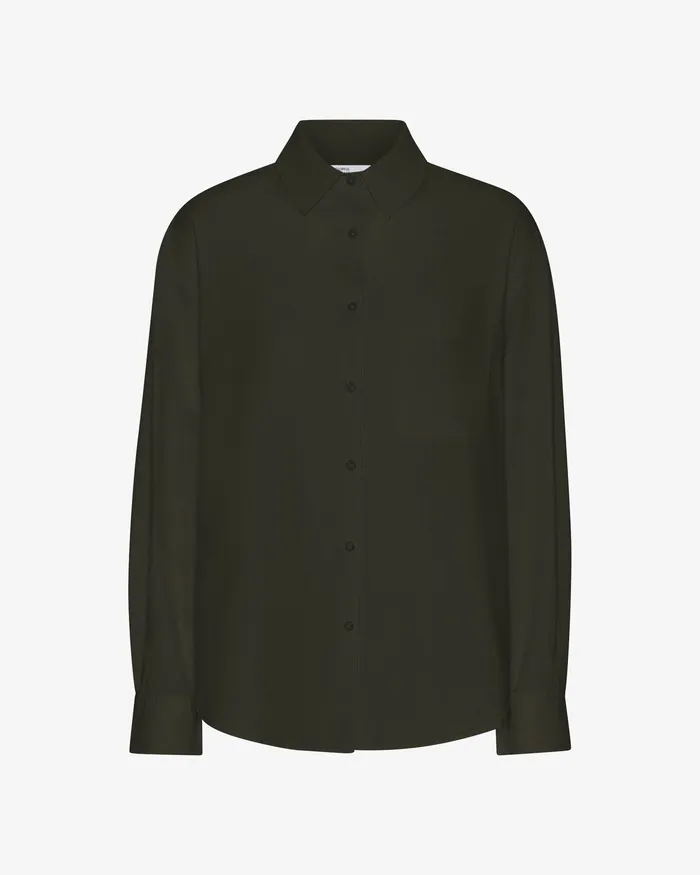Shirts Colorfulstandard Women Organic Oversized Shirt 8211 Hunter Green