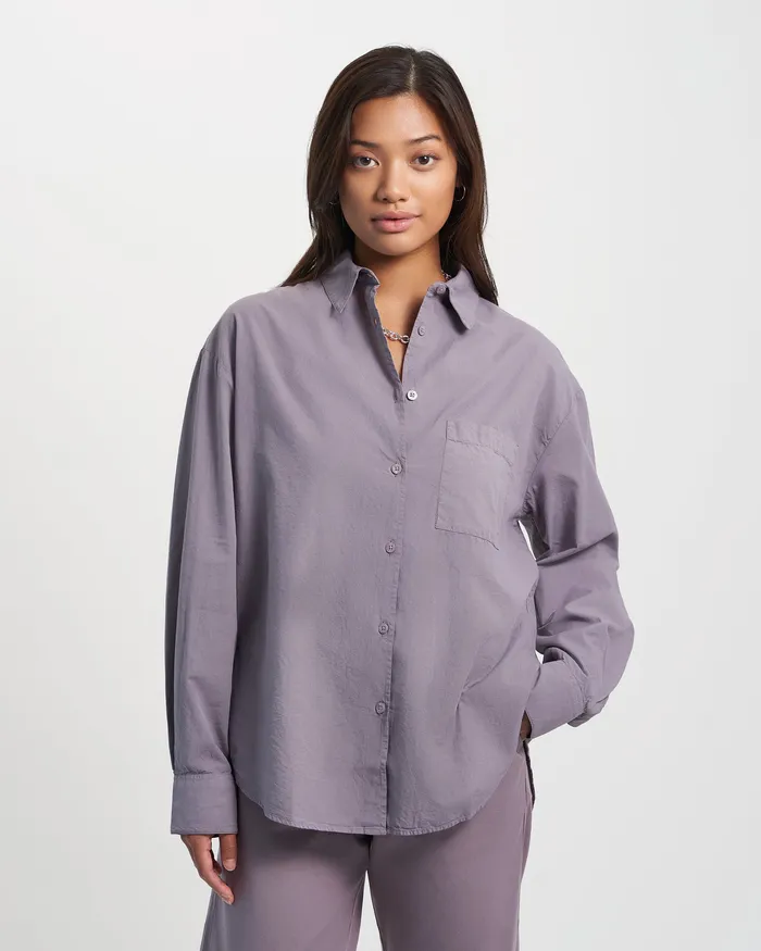 Shirts Colorfulstandard Women Organic Oversized Shirt 8211 Hunter Green