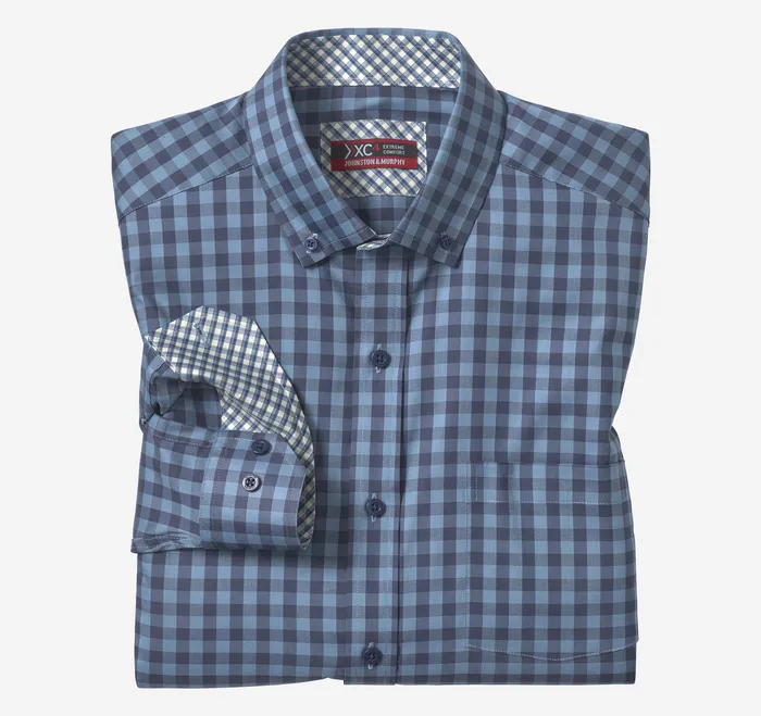 Shirts Johnston and Murphy Men XC4 Sport LongSleeve Shirt Blue