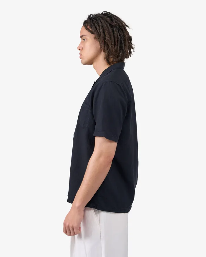 Shirts Linen Short Sleeved Shirt 8211 Teal Blue Colorfulstandard Men