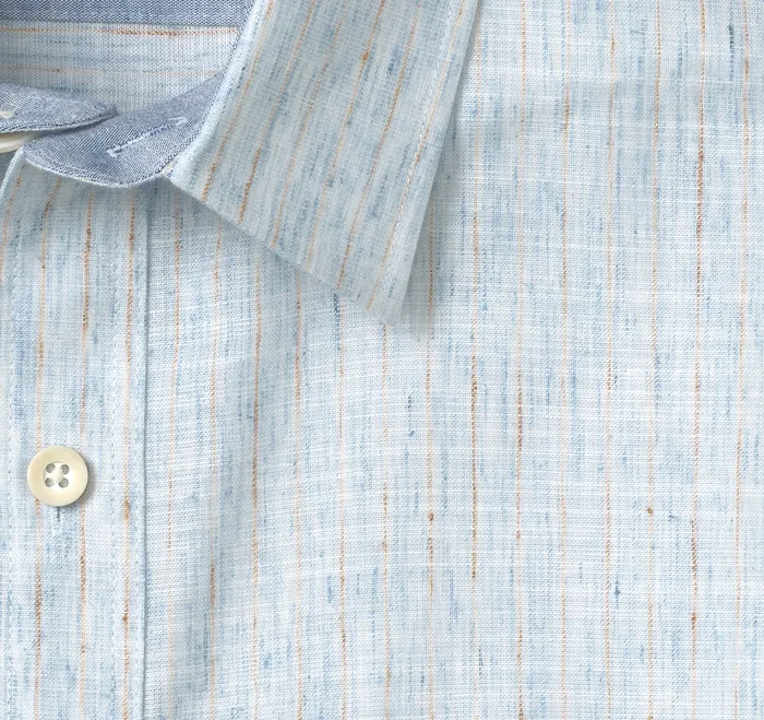 Shirts Men Johnston and Murphy Washed Slubbed Shirt Blue Slub