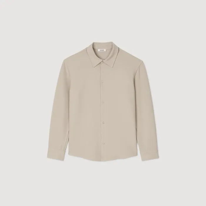 Shirts Men SANDRO Longsleeved Jersey Shirt Ficelle
