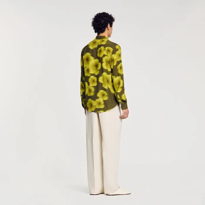 Shirts Men SANDRO Loosefit Floral Shirt Super Green