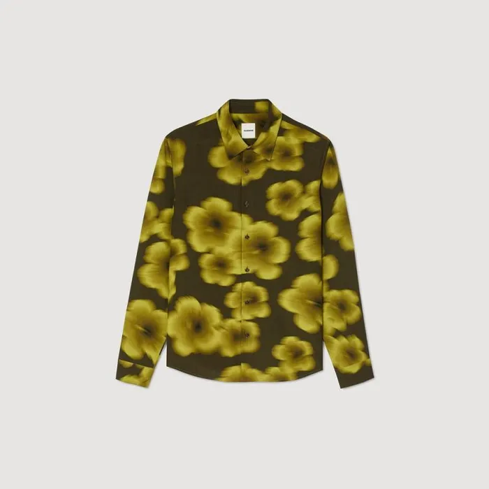 Shirts Men SANDRO Loosefit Floral Shirt Super Green