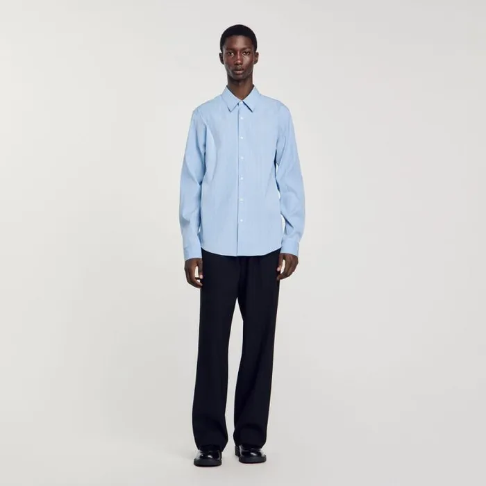 Shirts Men SANDRO Striped Shirt Sky Blue