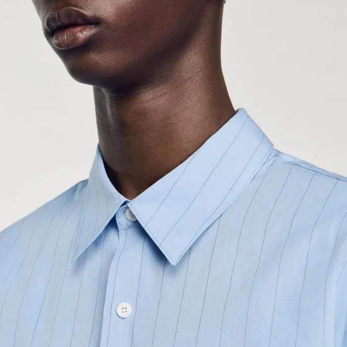 Shirts Men SANDRO Striped Shirt Sky Blue