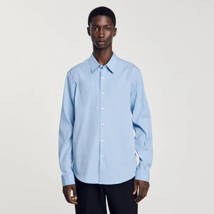 Shirts Men SANDRO Striped Shirt Sky Blue