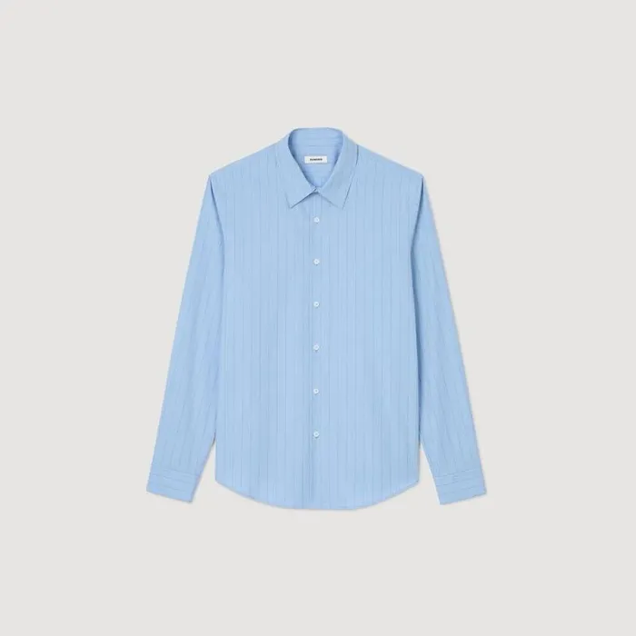 Shirts Men SANDRO Striped Shirt Sky Blue