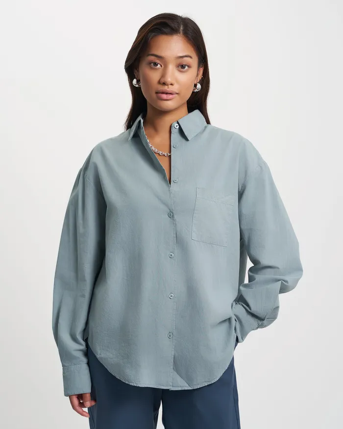 Shirts Organic Oversized Shirt 8211 Oxblood Red Colorfulstandard Women