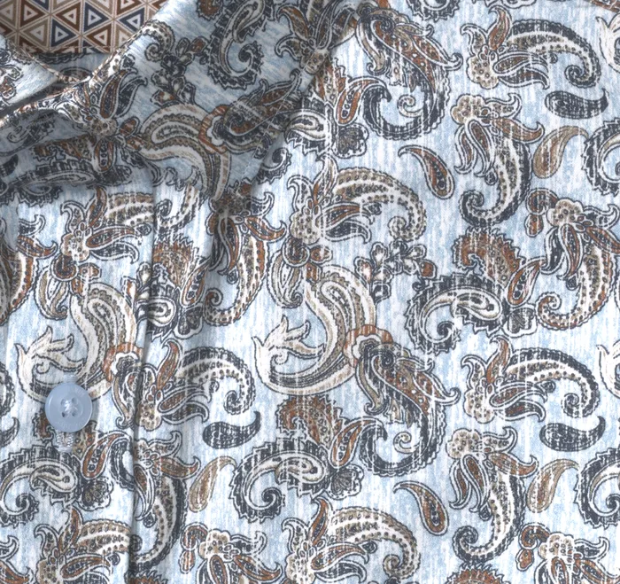Shirts Printed Cotton Shirt BlueMulti Paisley Johnston and Murphy Men