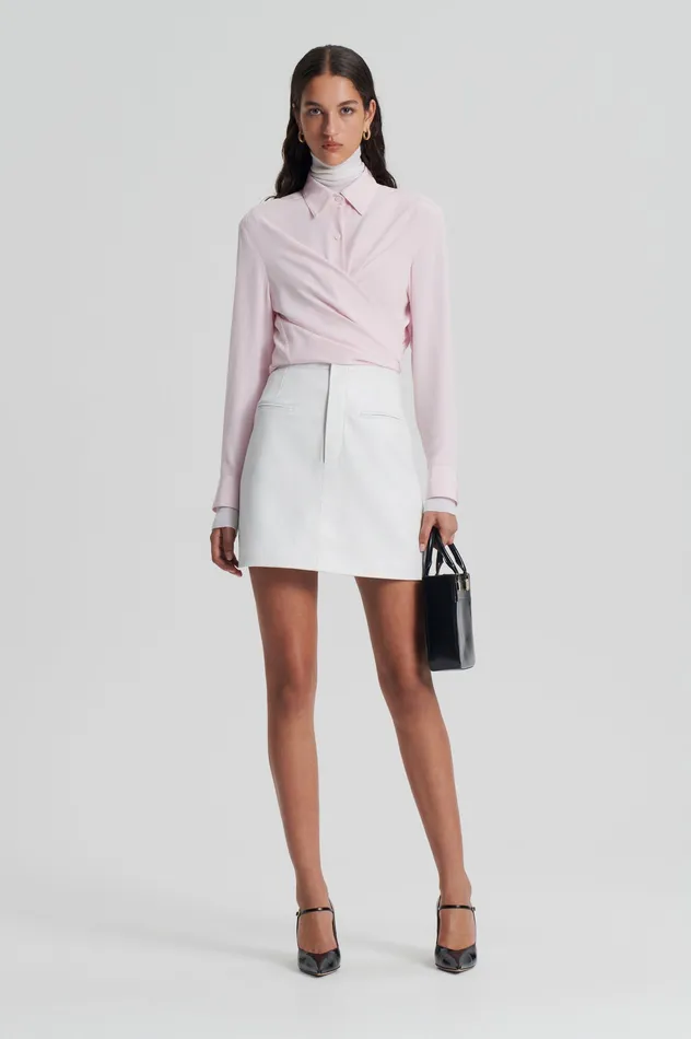 Shirts Women Scanlan Theodore SILK TIE FRONT SHIRT SOFTPINK