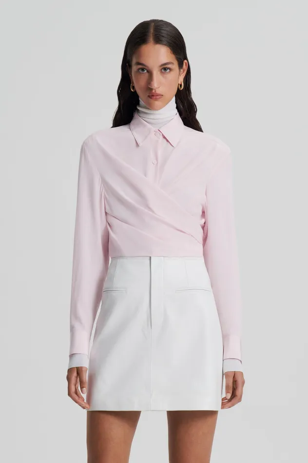 Shirts Women Scanlan Theodore SILK TIE FRONT SHIRT SOFTPINK