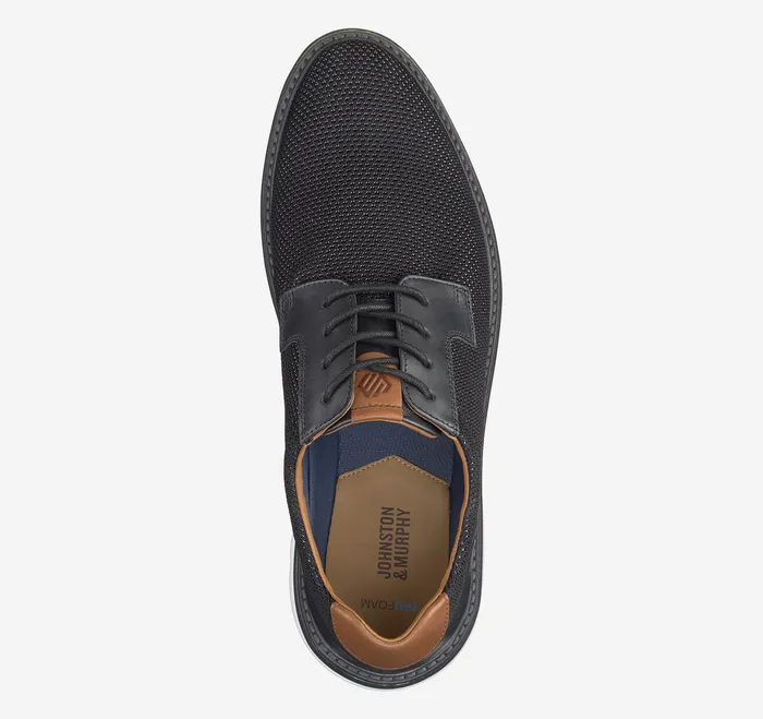 Shoes Johnston and Murphy Men Braydon Knit Plain Toe Black Knit