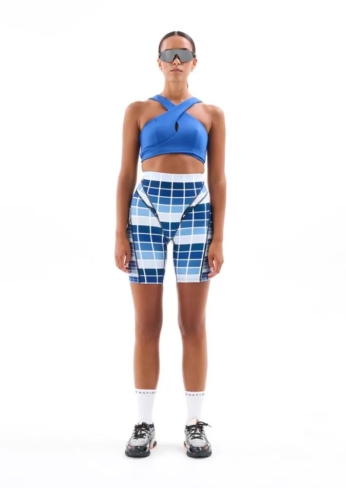 Shop BASERUNNER BIKE SHORT IN BLUE FADE DIGITAL PRINT PE Nation Shorts