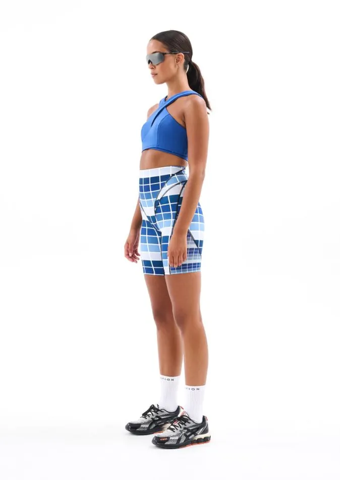 Shop BASERUNNER BIKE SHORT IN BLUE FADE DIGITAL PRINT PE Nation Shorts