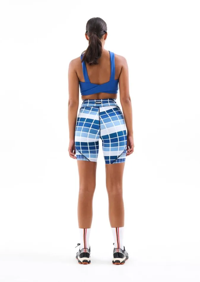 Shop BASERUNNER BIKE SHORT IN BLUE FADE DIGITAL PRINT PE Nation Shorts