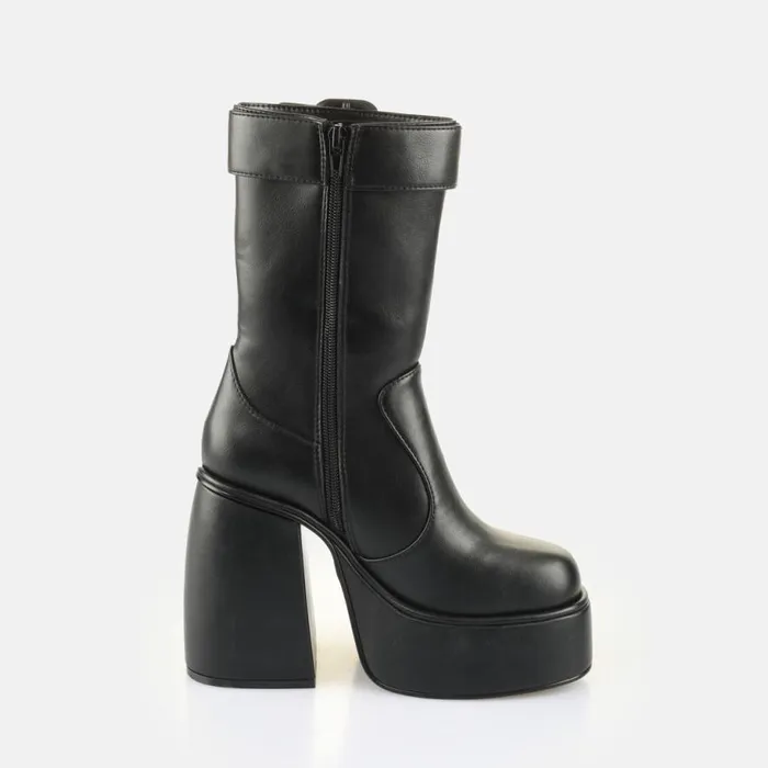 Shop Boots and AnkleBoots BUFFALO Heart Bootie Buckle Black