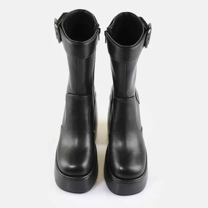 Shop Boots and AnkleBoots BUFFALO Heart Bootie Buckle Black
