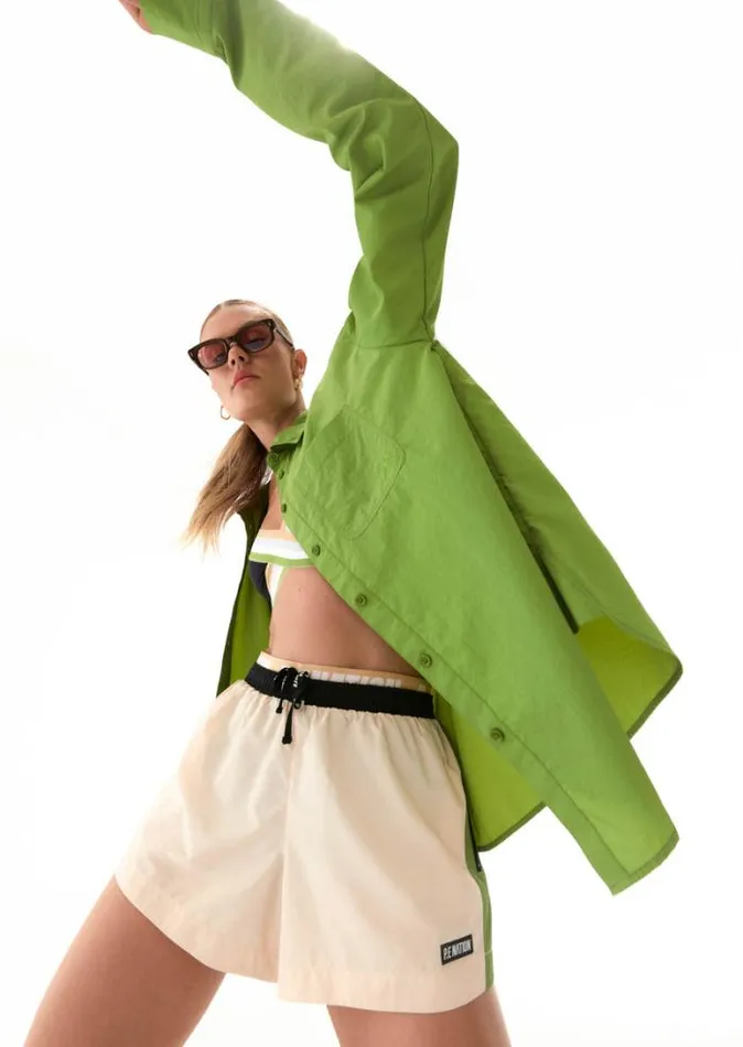 Shop INTERVAL SHIRT IN PERIDOT PE Nation Long Sleeve Tops