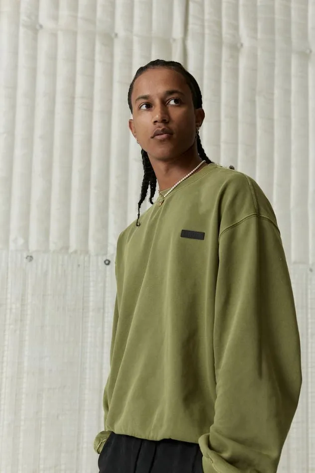Shop KICKOUT WASHED SWEAT IN OLIVE PE Nation Sweats and Hoodies