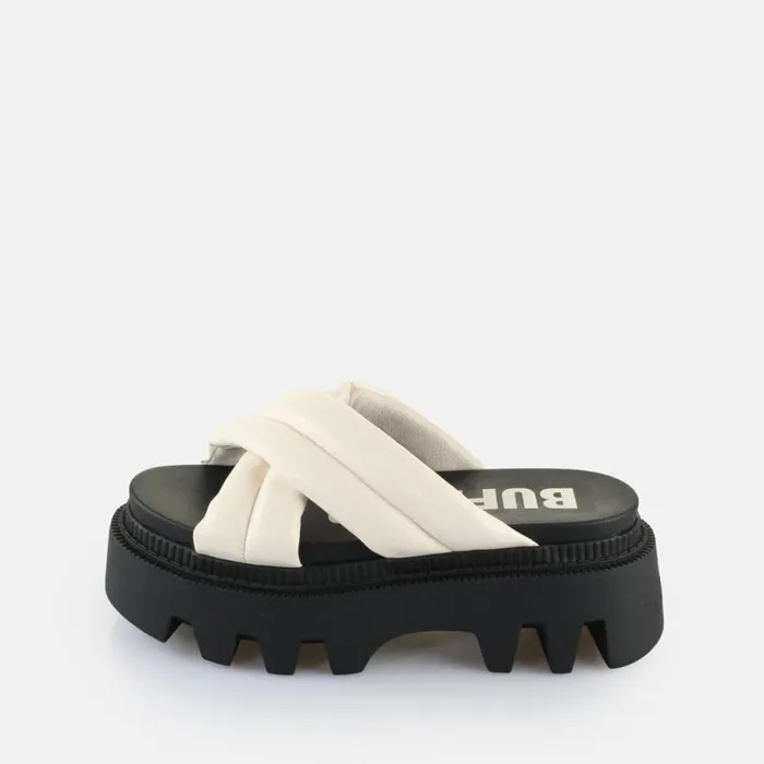 Shop Sandals and Slides BUFFALO Flora Cross Quilt Off White