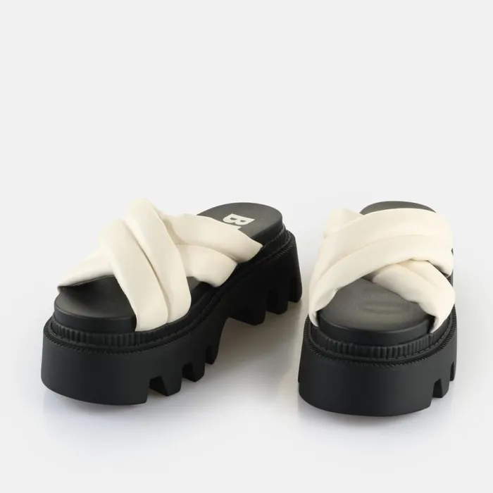 Shop Sandals and Slides BUFFALO Flora Cross Quilt Off White