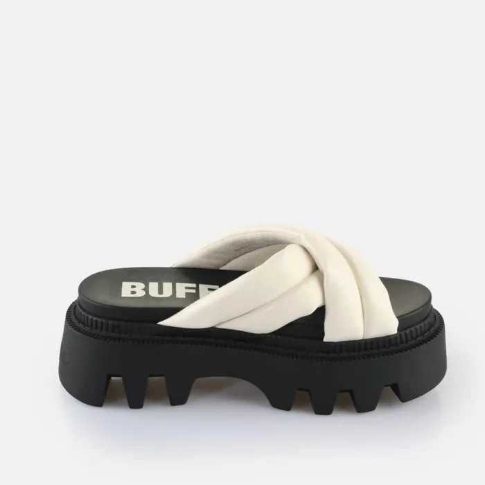 Shop Sandals and Slides BUFFALO Flora Cross Quilt Off White