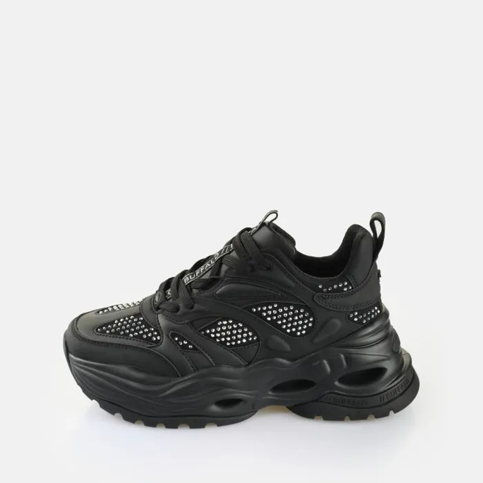 Shop Vegan Shoes BUFFALO Triplet Glam BS Blacksilver
