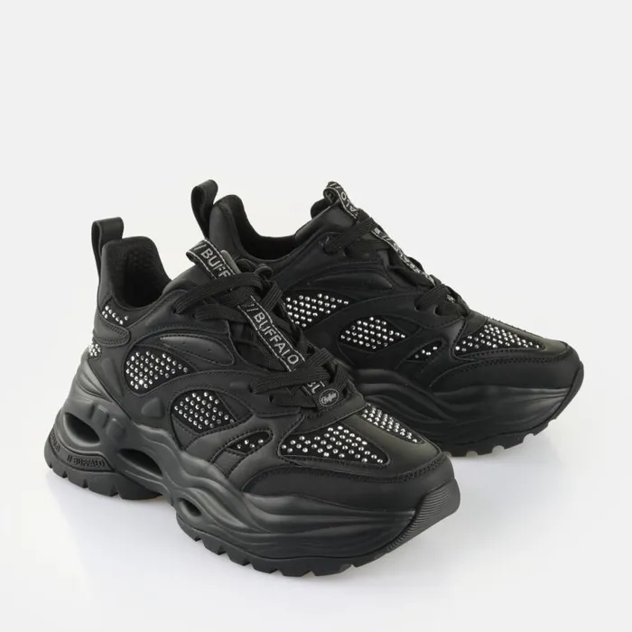 Shop Vegan Shoes BUFFALO Triplet Glam BS Blacksilver