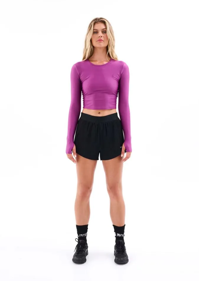 Shop VERTICAL PLEATED SHORT IN BLACK PE Nation Shorts