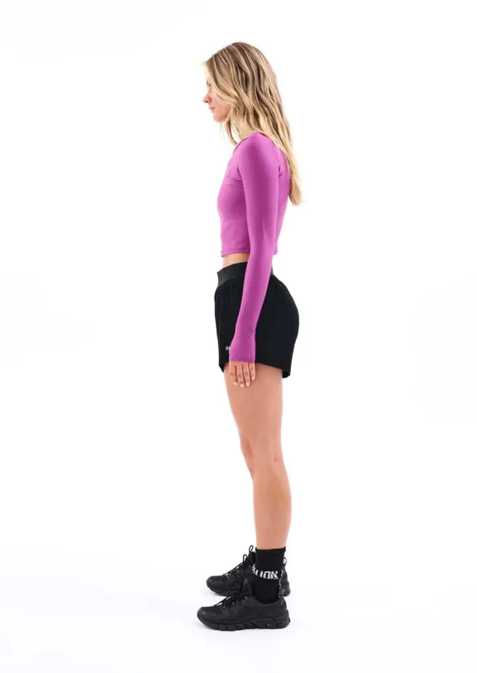 Shop VERTICAL PLEATED SHORT IN BLACK PE Nation Shorts
